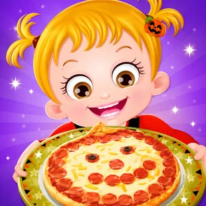 Baby Hazel Jack O Lantern Pizza